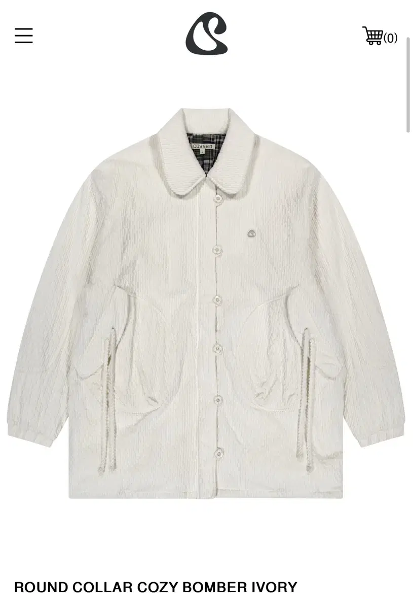 구매)코이세이오 round COLLAR COZY BOMBER IVORY